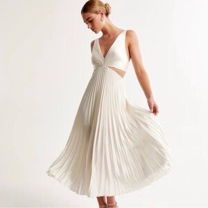 Abercrombie & Fitch Cream Midi Dress